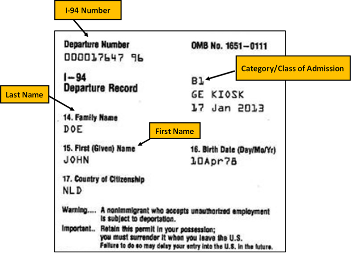 Global Entry I-94